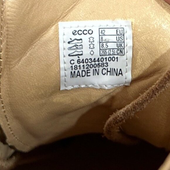 ECCO Vitrus Mens Wing Tip Boots Black Leather US Size 8 Lace Up Classic Hipster - Picture 4 of 5